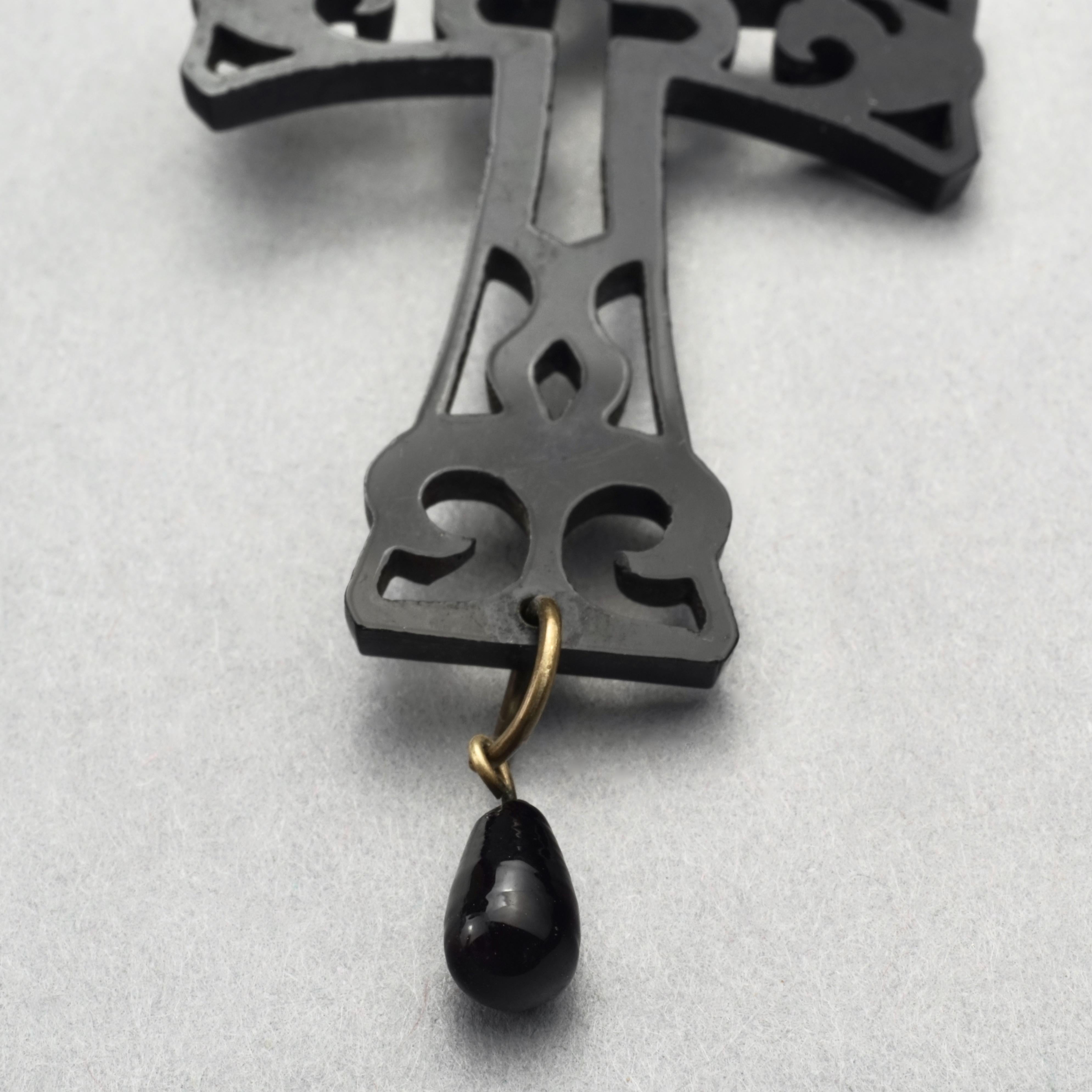 Vintage JEAN PAUL GAULTIER Gothic Nugget Cross Necklace 3