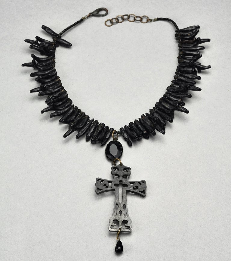 Vintage JEAN PAUL GAULTIER Gothic Nugget Cross Necklace