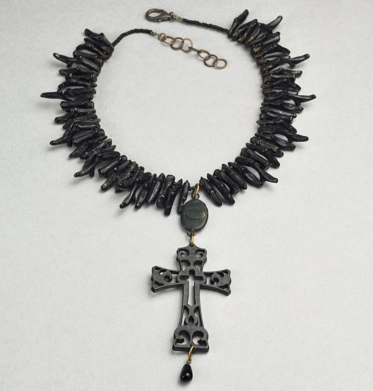 Vintage JEAN PAUL GAULTIER Gothic Nugget Cross Necklace