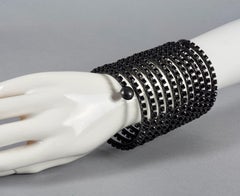Vintage JEAN PAUL GAULTIER Brazalete gótico en espiral con brillantes