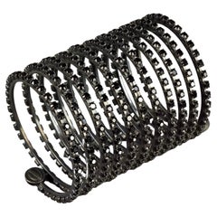 Vintage JEAN PAUL GAULTIER Gothic Rhinestone Spiral Cuff Bracelet