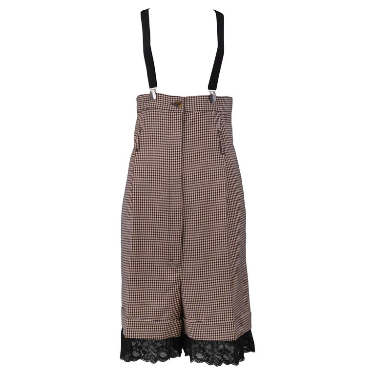 Vintage Jean Paul Gaultier High Waisted Suspender Shorts For Sale at