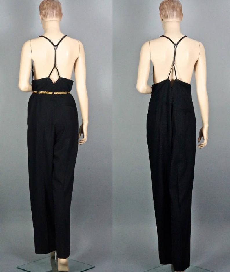 high waisted suspender pants