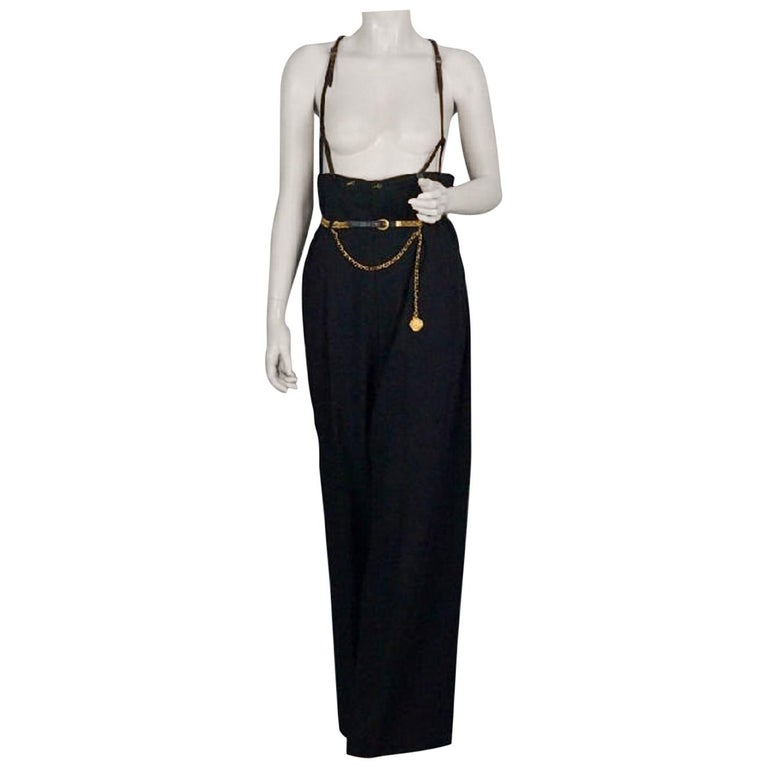 Vintage JEAN PAUL GAULTIER High Waisted Suspender Wide Leg Trouser Pants at  1stDibs | high waisted suspender pants, high waisted pants suspenders, high  waisted pants with suspenders