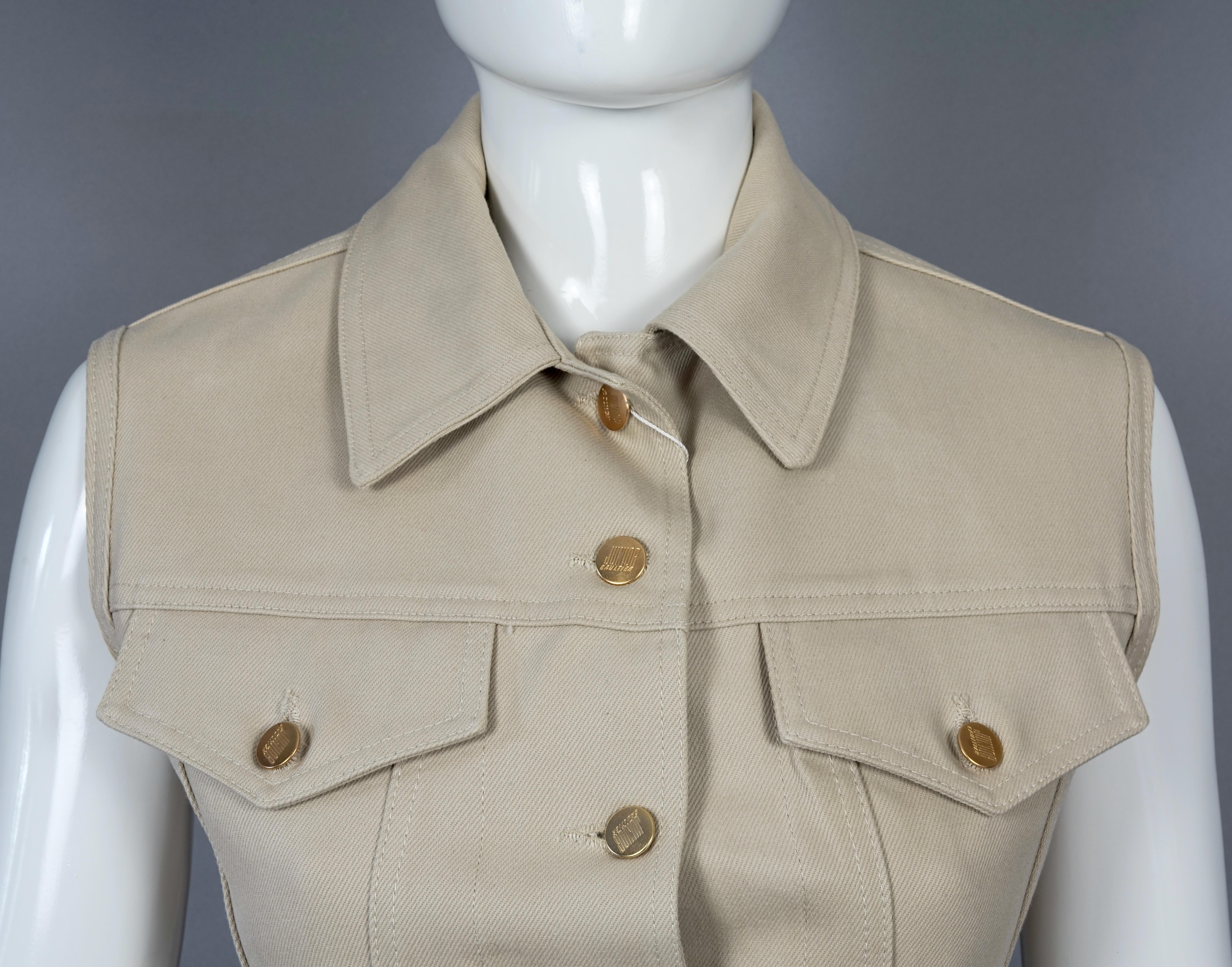 Gray Vintage JEAN PAUL GAULTIER Iconic Lace Up Corset Vest Jacket