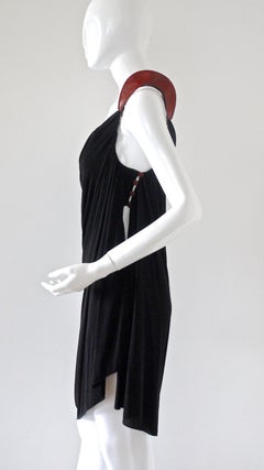Vintage JEAN PAUL GAULTIER Leather One Shoulder Strap Dress