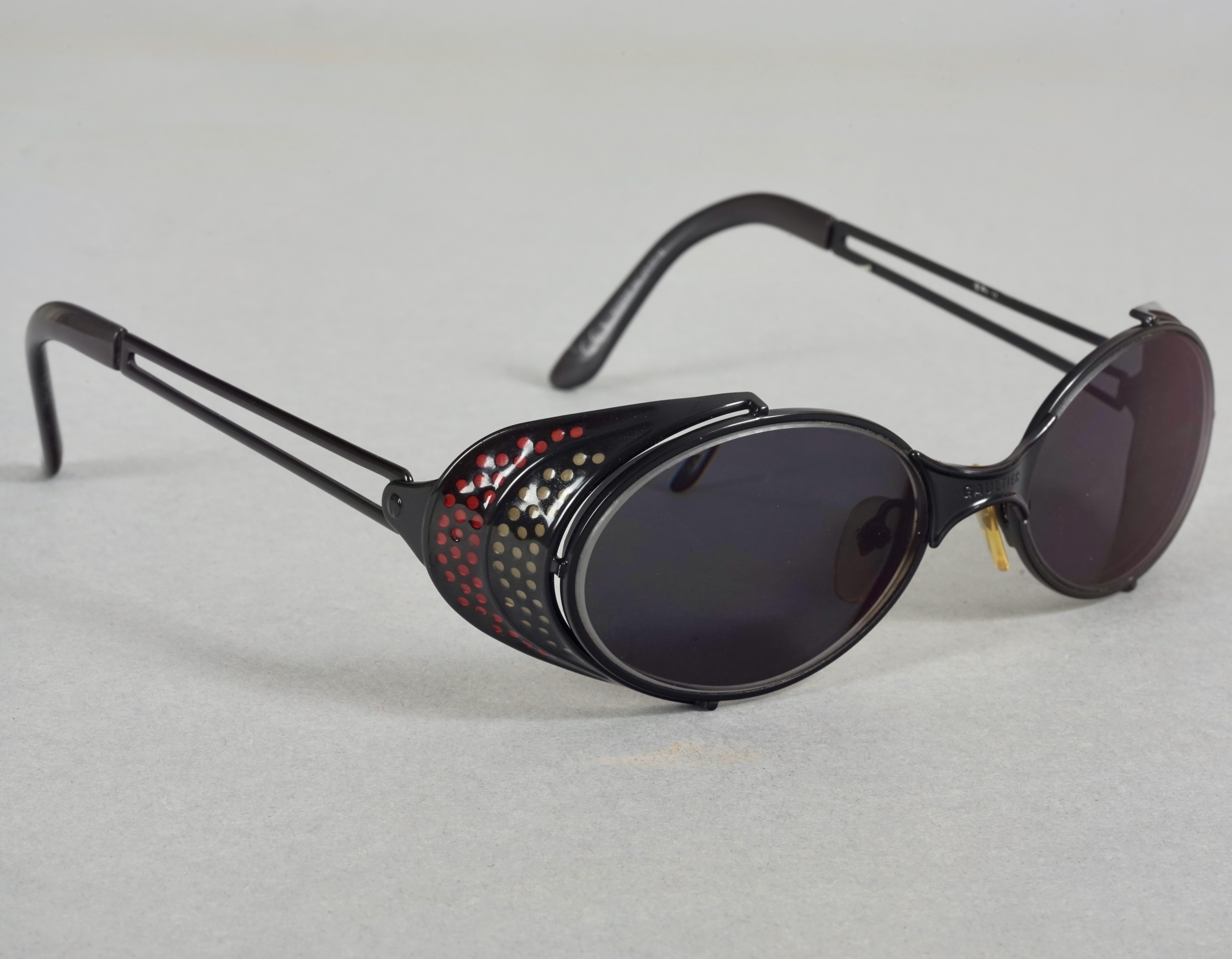 Women's or Men's Vintage JEAN PAUL GAULTIER Logo Polka Dot Steampunk Sunglasses For Sale