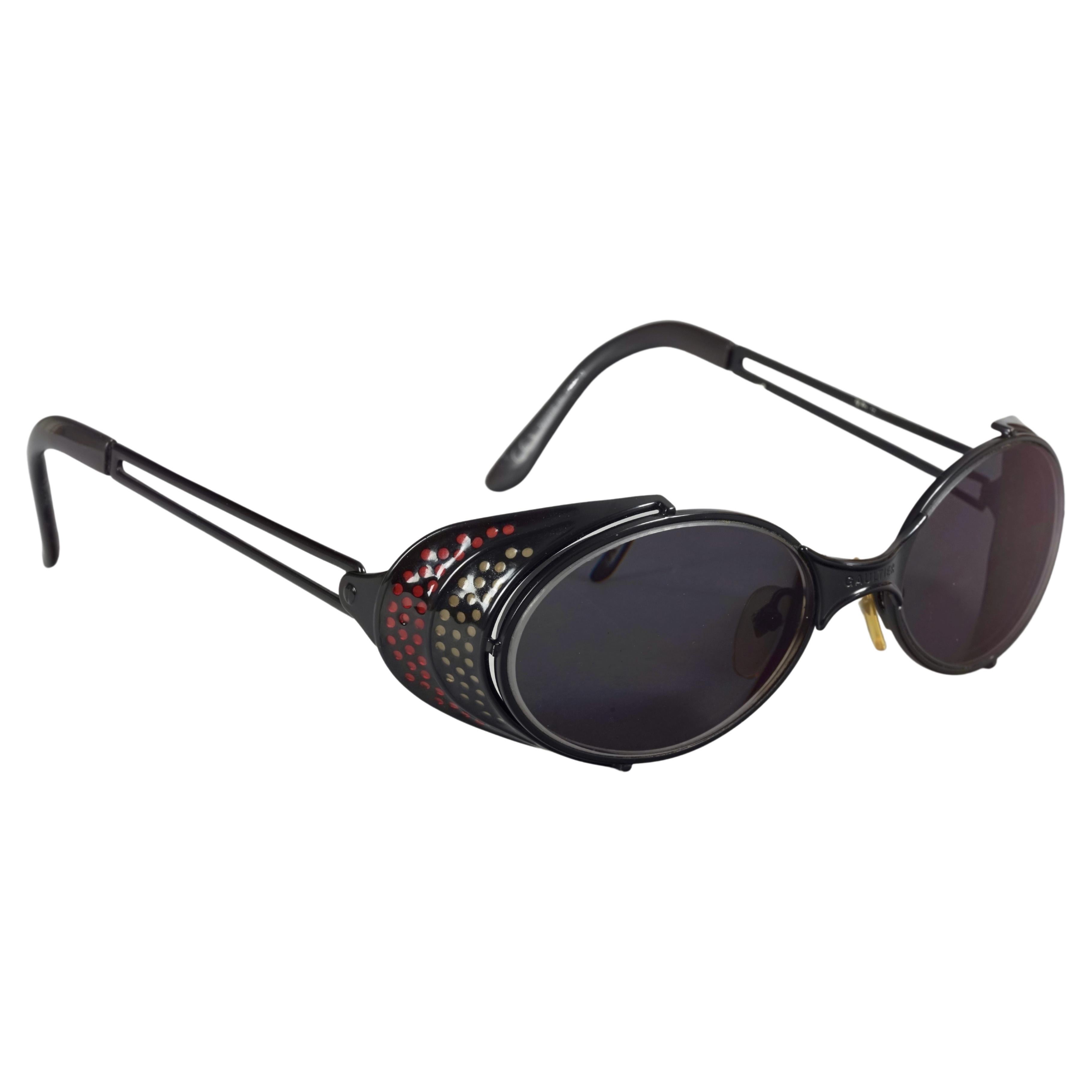 Vintage 1993 Iconic CHANEL PARIS Spelled Narrow Frame Black Sunglasses at  1stDibs