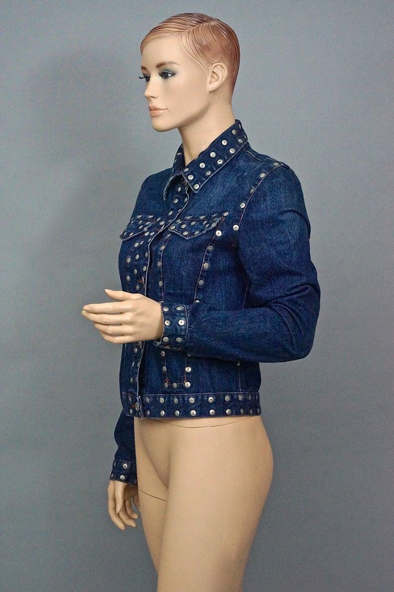 studded denim vest