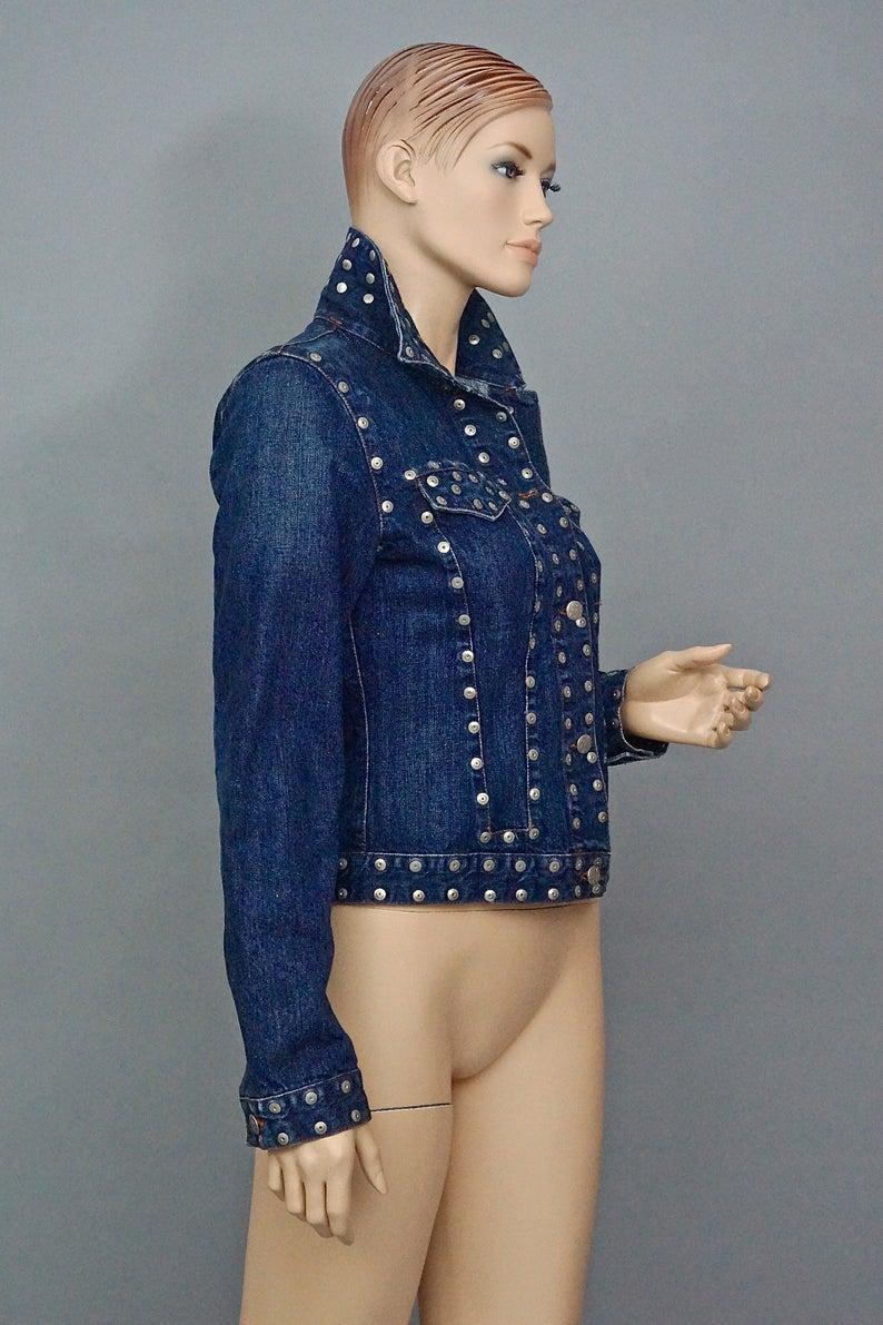 bella punk studded denim jacket