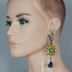 Vintage JEAN PAUL GAULTIER Loop Millefiori Rustic Dangling Earrings
