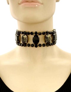 JEAN PAUL GAULTIER Male Torso Schwarz Strass Choker Halskette