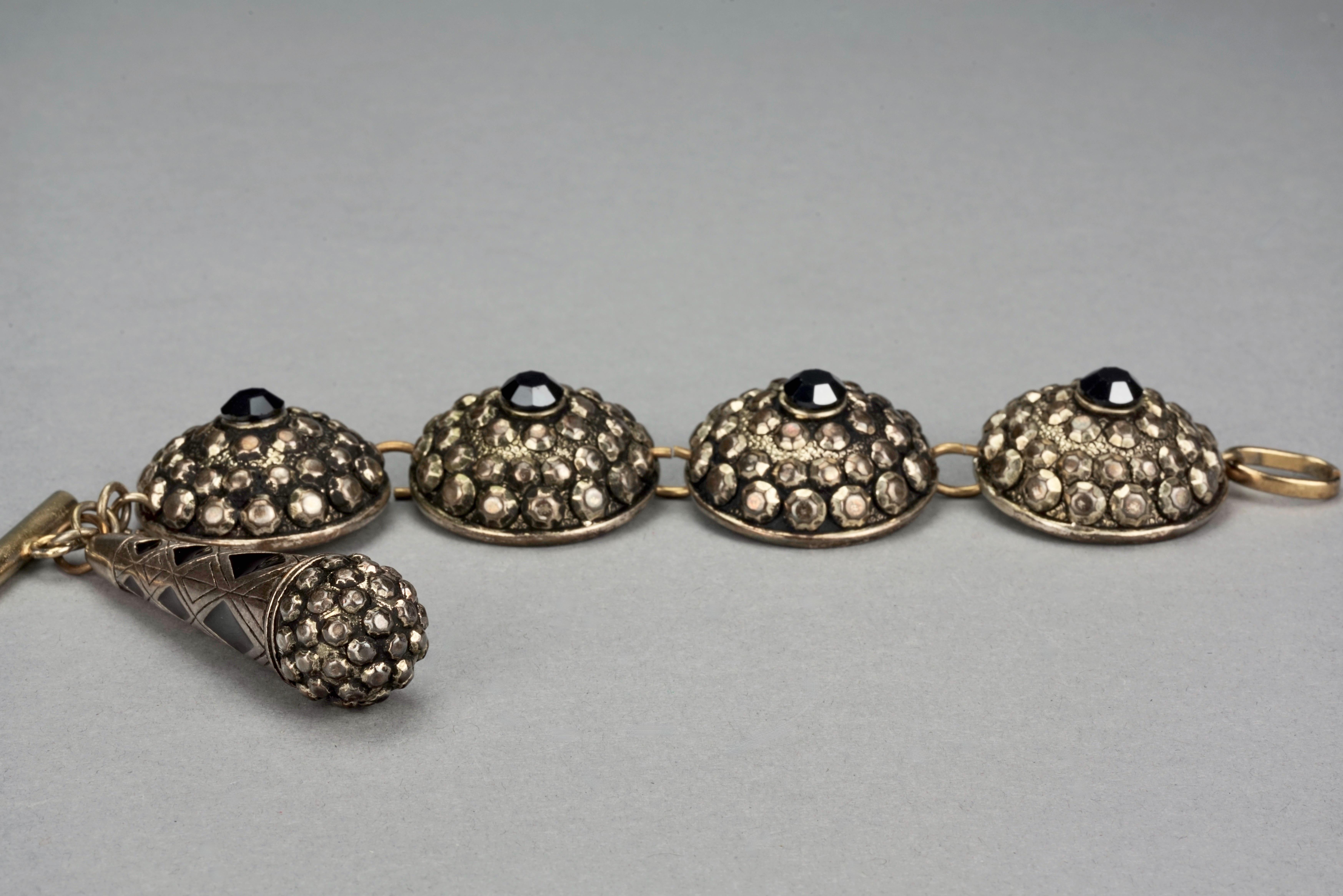 Vintage JEAN PAUL GAULTIER Massive Ethnic Disc Dangling Charm Bracelet For Sale 1