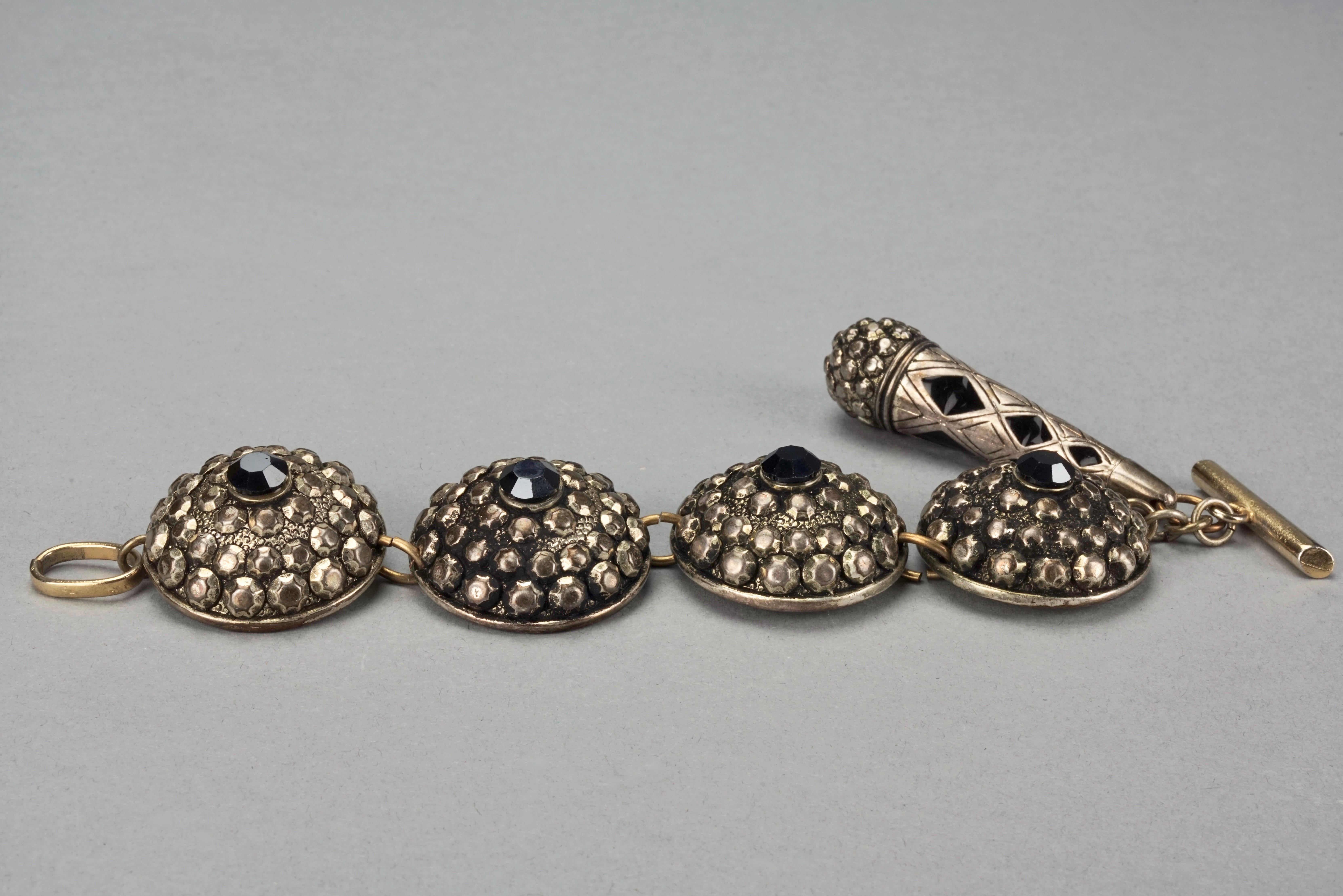 Vintage JEAN PAUL GAULTIER Massive Ethnic Disc Dangling Charm Bracelet For Sale 2