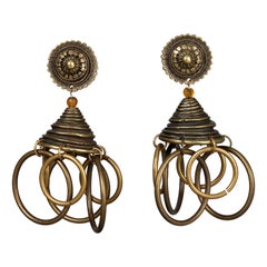 Vintage JEAN PAUL GAULTIER Massive Tribal Dangling Earrings