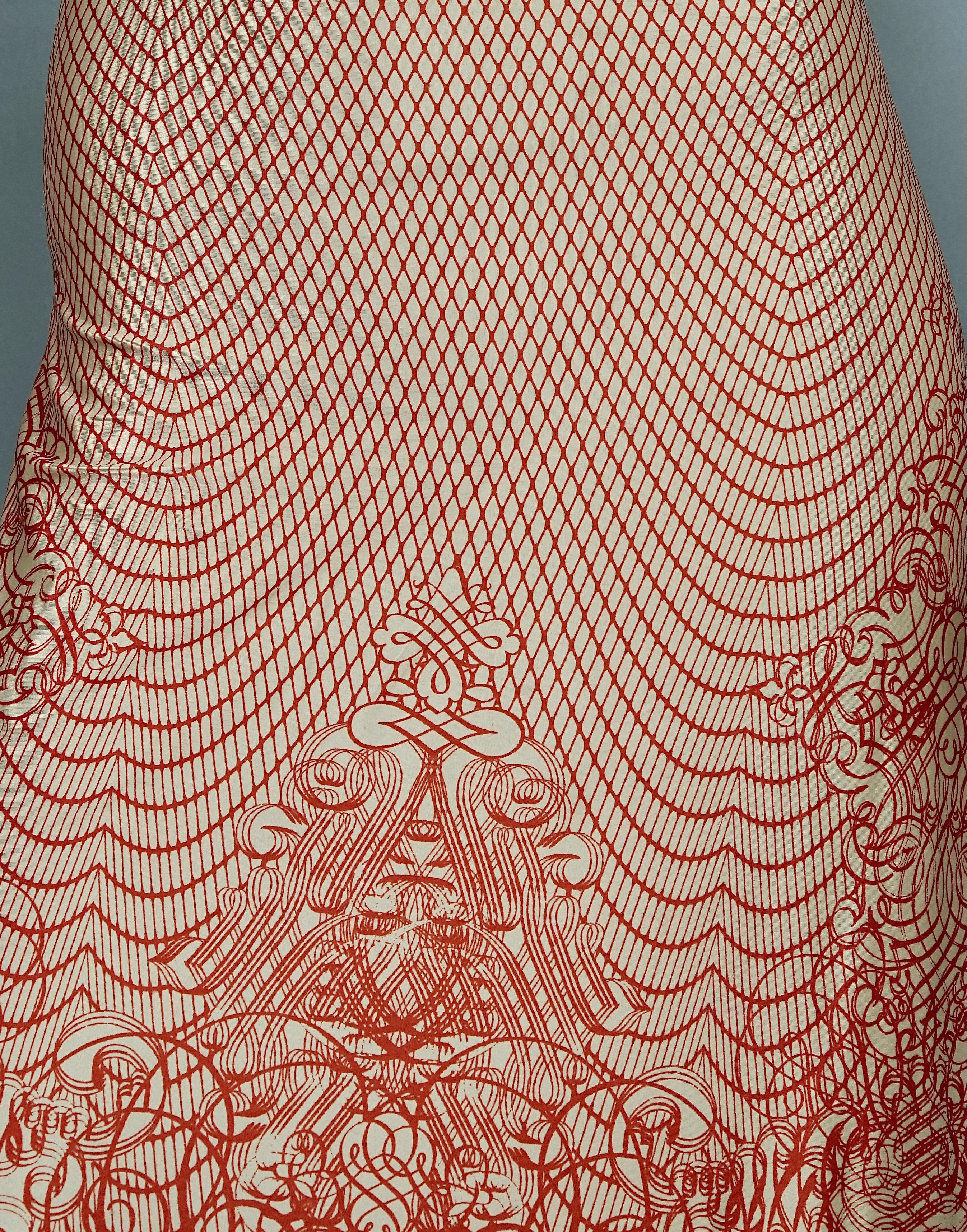 Women's Vintage JEAN PAUL GAULTIER Mesh Print Maxi Dress