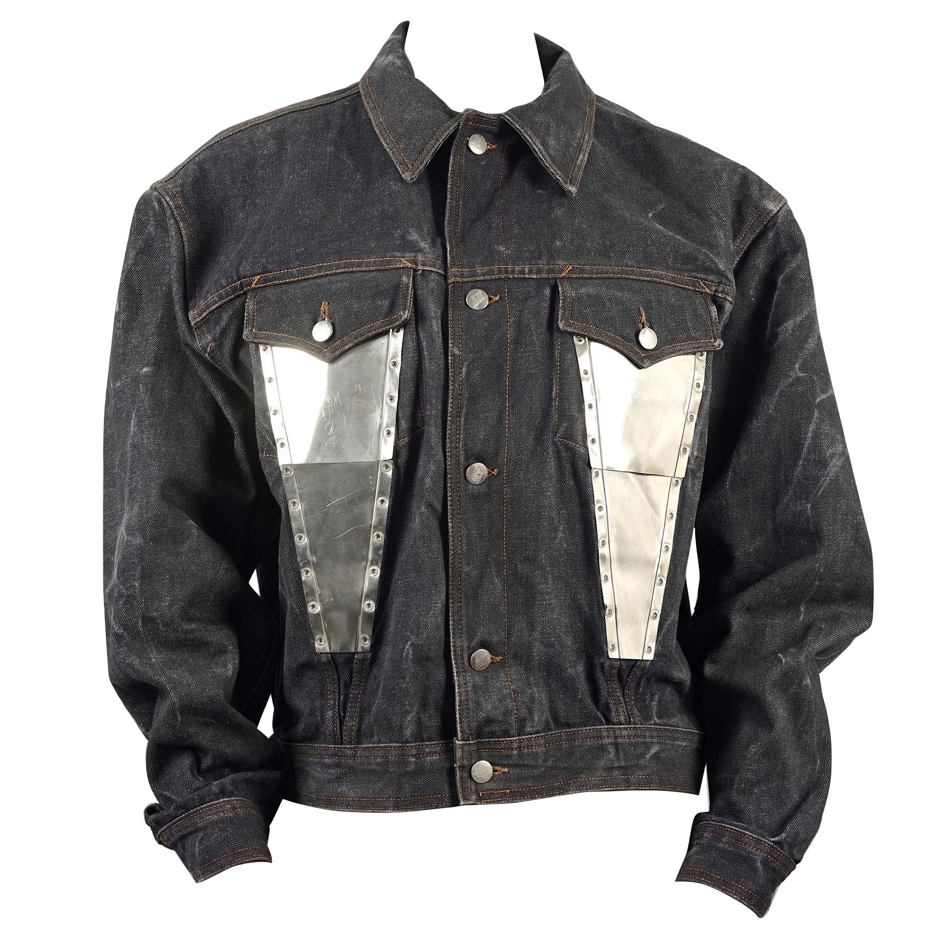 Vintage JEAN PAUL GAULTIER Metal Plate Pocket Denim Jacket