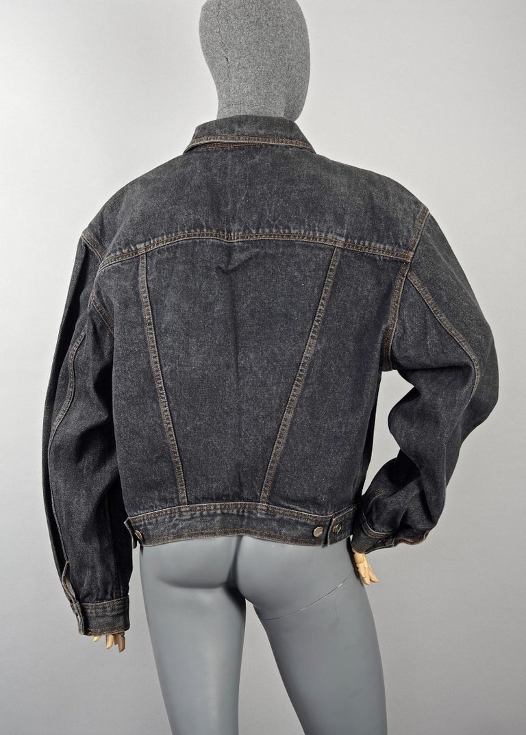 Vintage JEAN PAUL GAULTIER Metal Pocket Denim Jacket For Sale 1