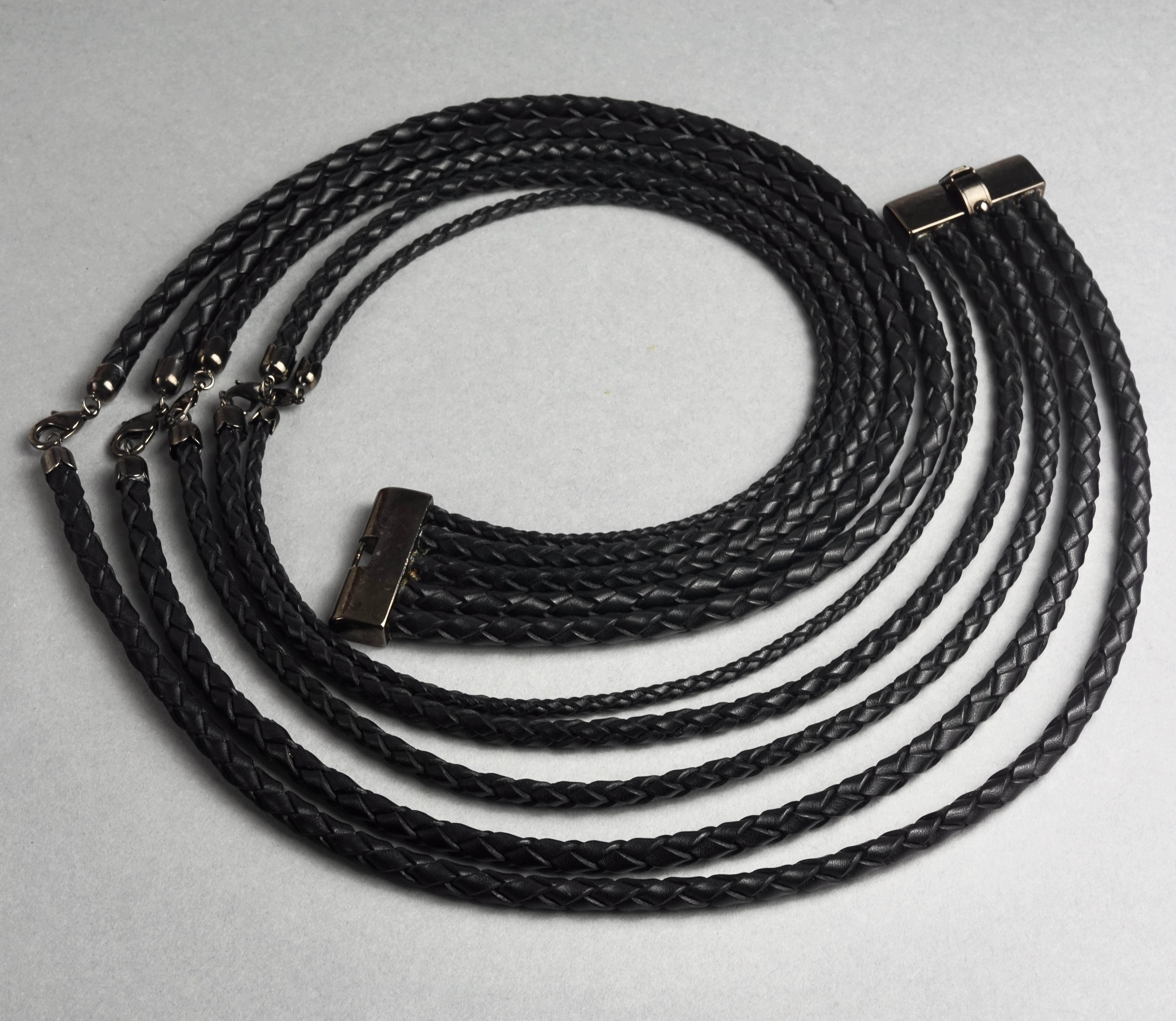 Women's or Men's Vintage JEAN PAUL GAULTIER Multi Layer Braided Leather Necklace Belt For Sale