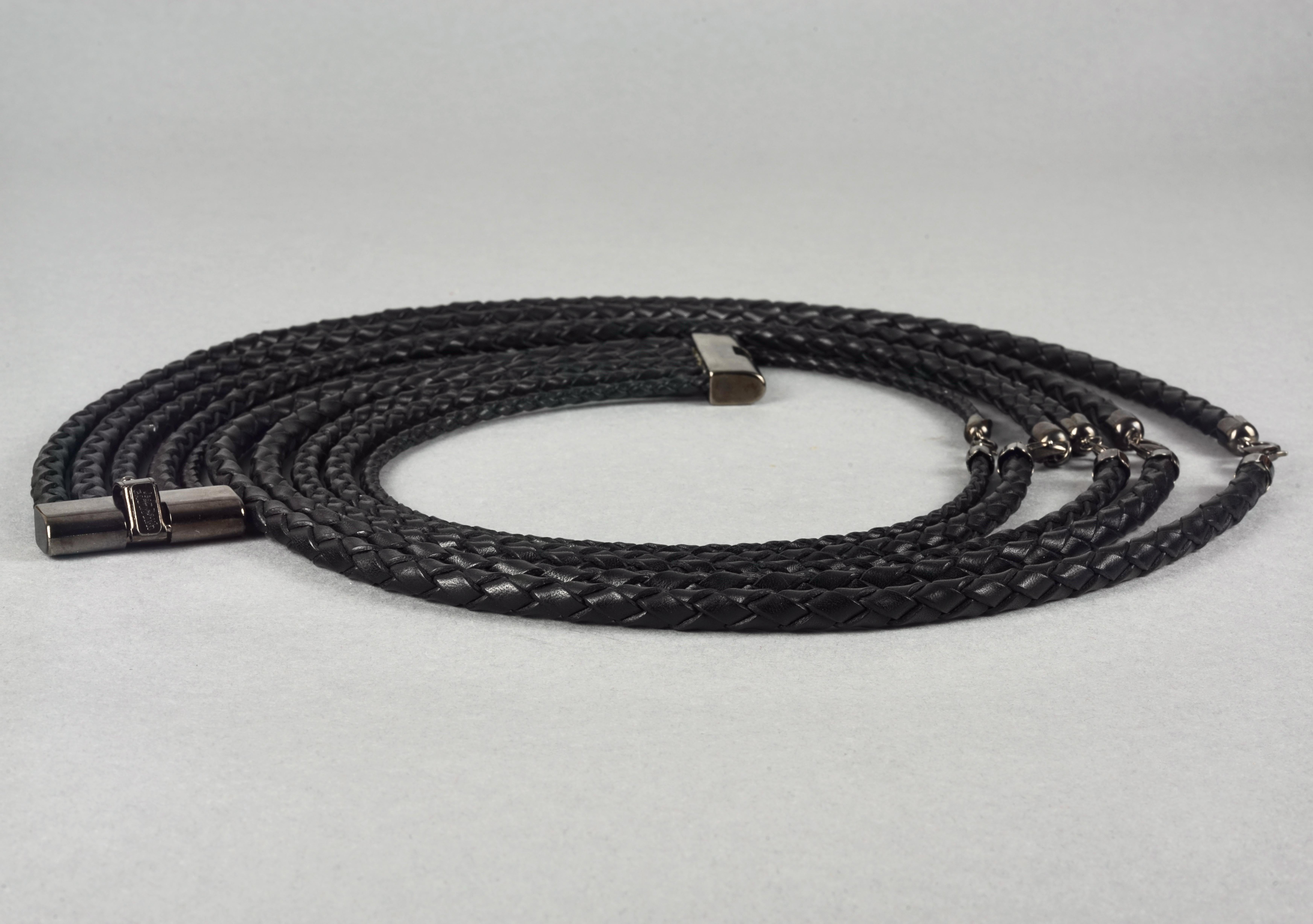 Vintage JEAN PAUL GAULTIER Multi Layer Braided Leather Necklace Belt For Sale 2