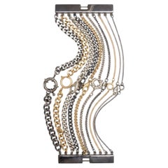 Bracelet vintage Jean Paul Gaultier à chaînes multiples, très voyant, des années 2000
