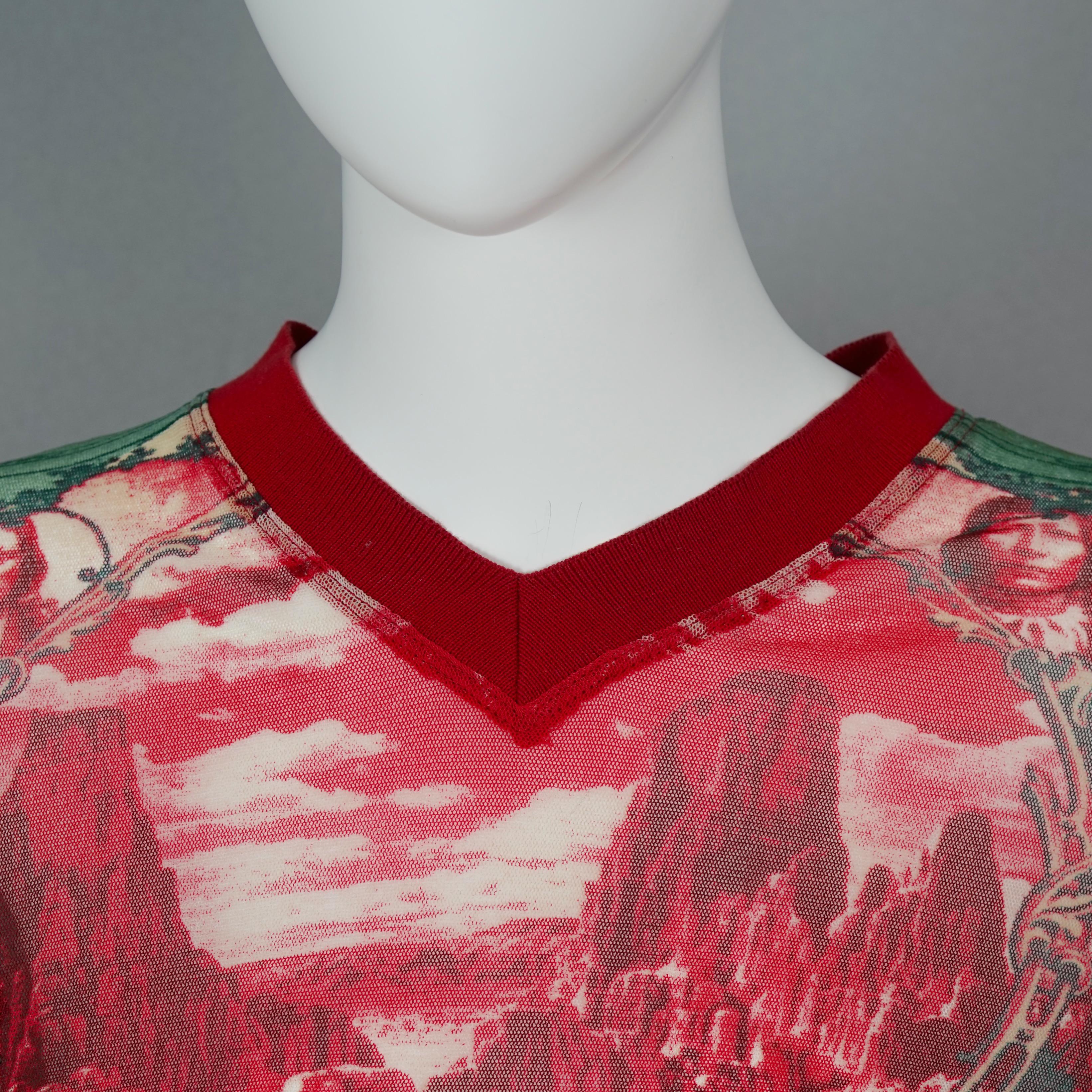 Vintage JEAN PAUL GAULTIER Native American Print Mesh Top In Excellent Condition For Sale In Kingersheim, Alsace