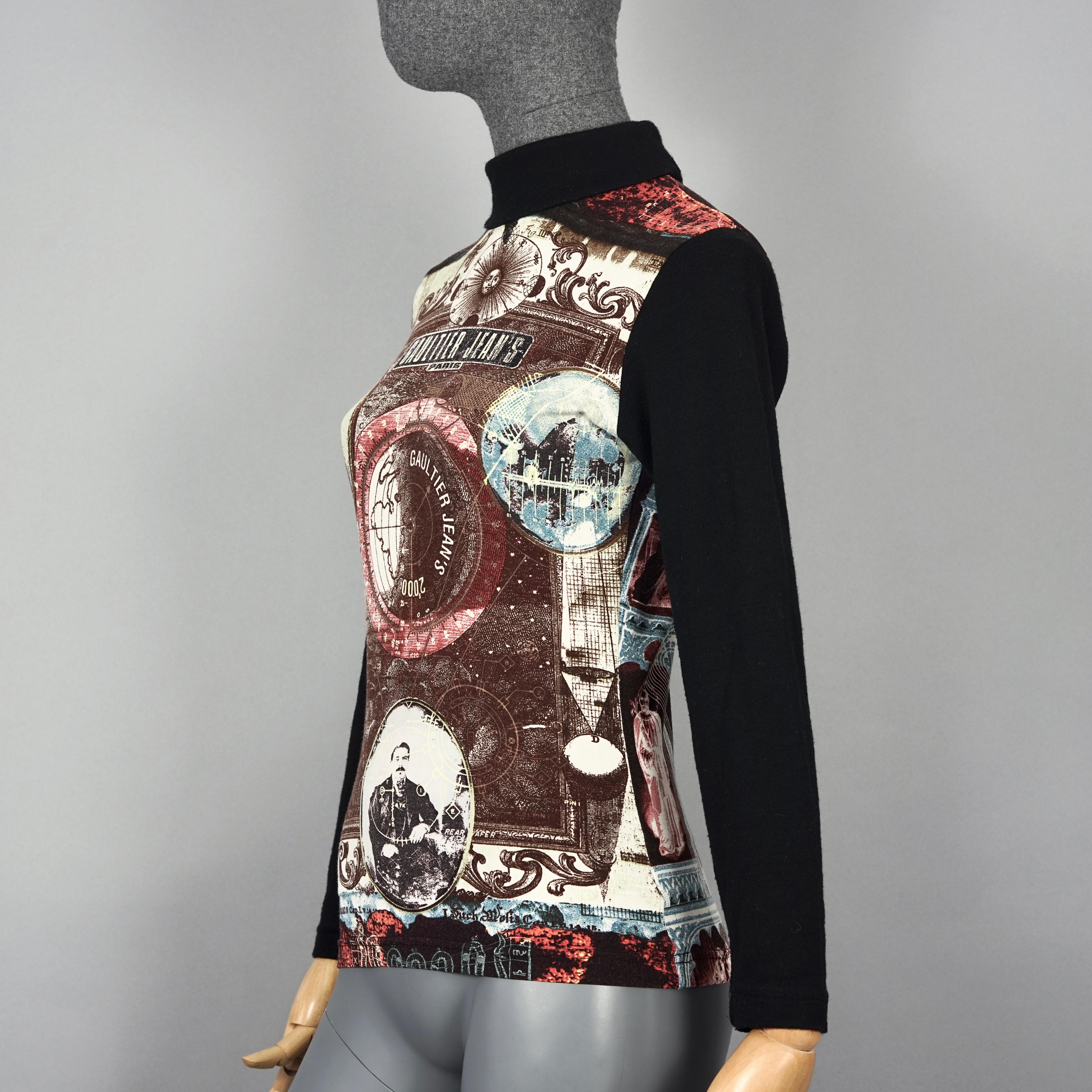 Vintage JEAN PAUL GAULTIER Novelty Collage Print Top In Good Condition For Sale In Kingersheim, Alsace