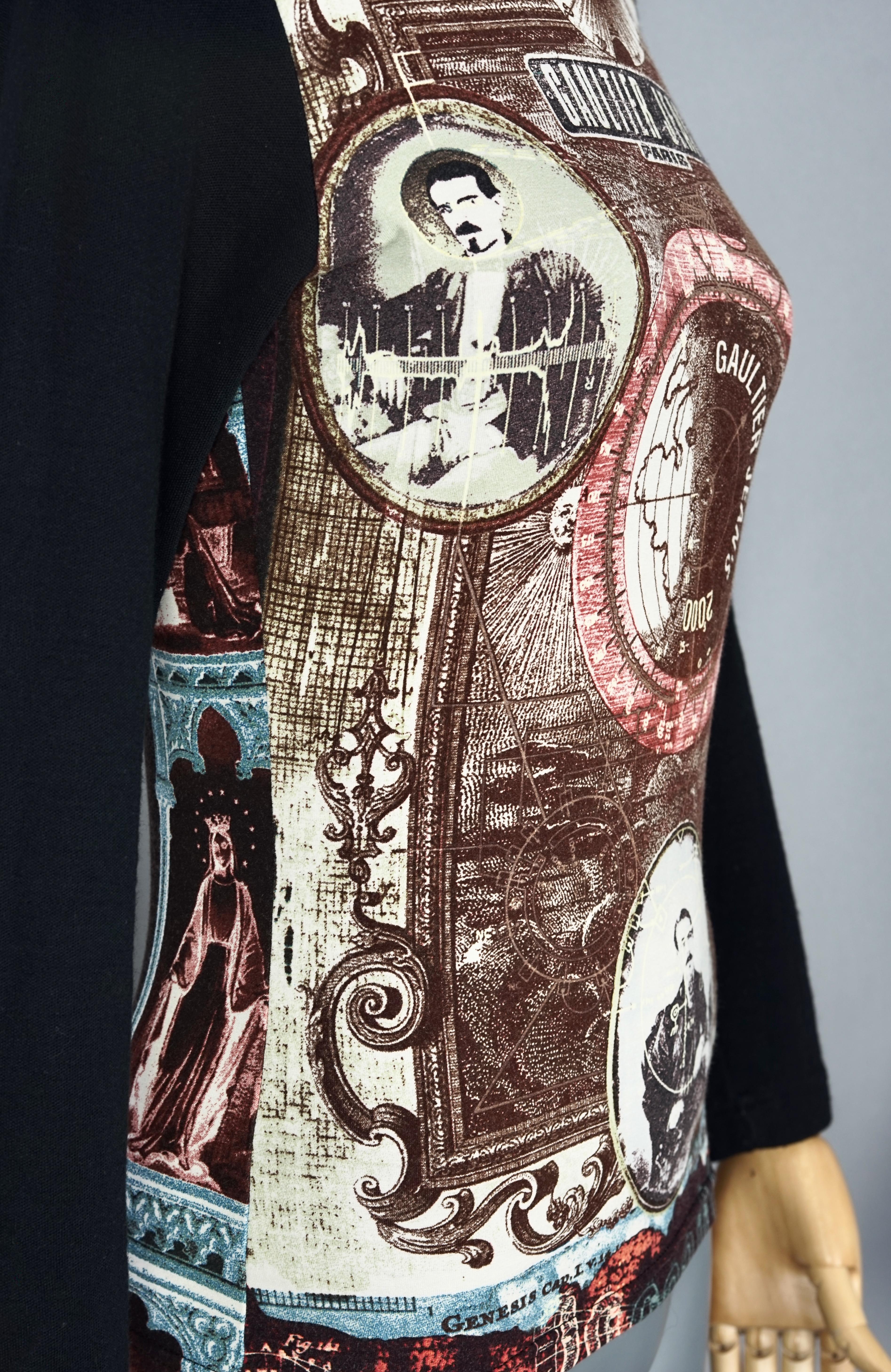 Vintage JEAN PAUL GAULTIER Novedad Top estampado collage en venta 3