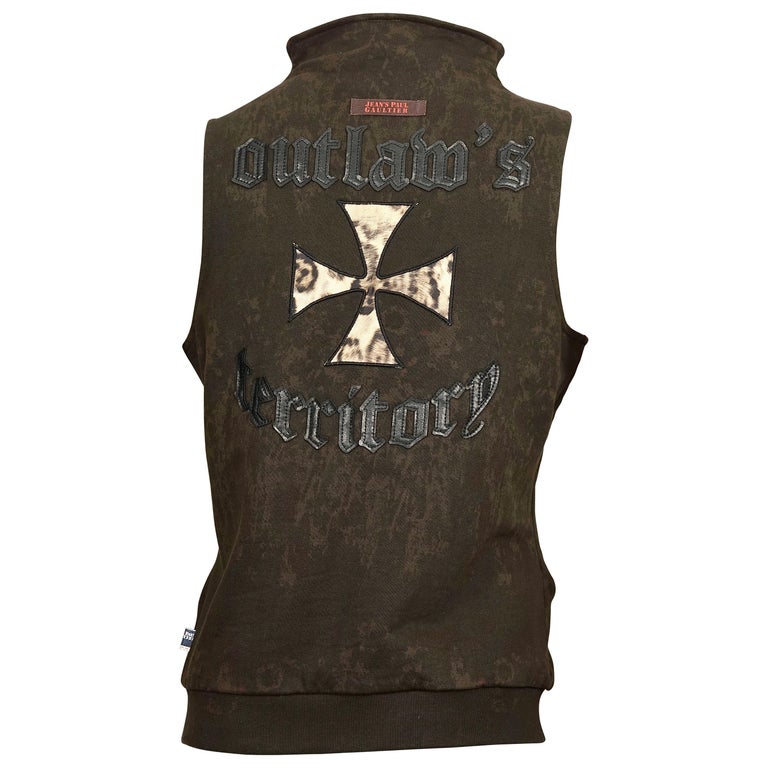 Vintage JEAN PAUL GAULTIER "Outlaws Territory" Cross Leopard Print Vest  Jacket For Sale at 1stDibs | outlaws vest, printed vest jacket, leopard  vest jackets
