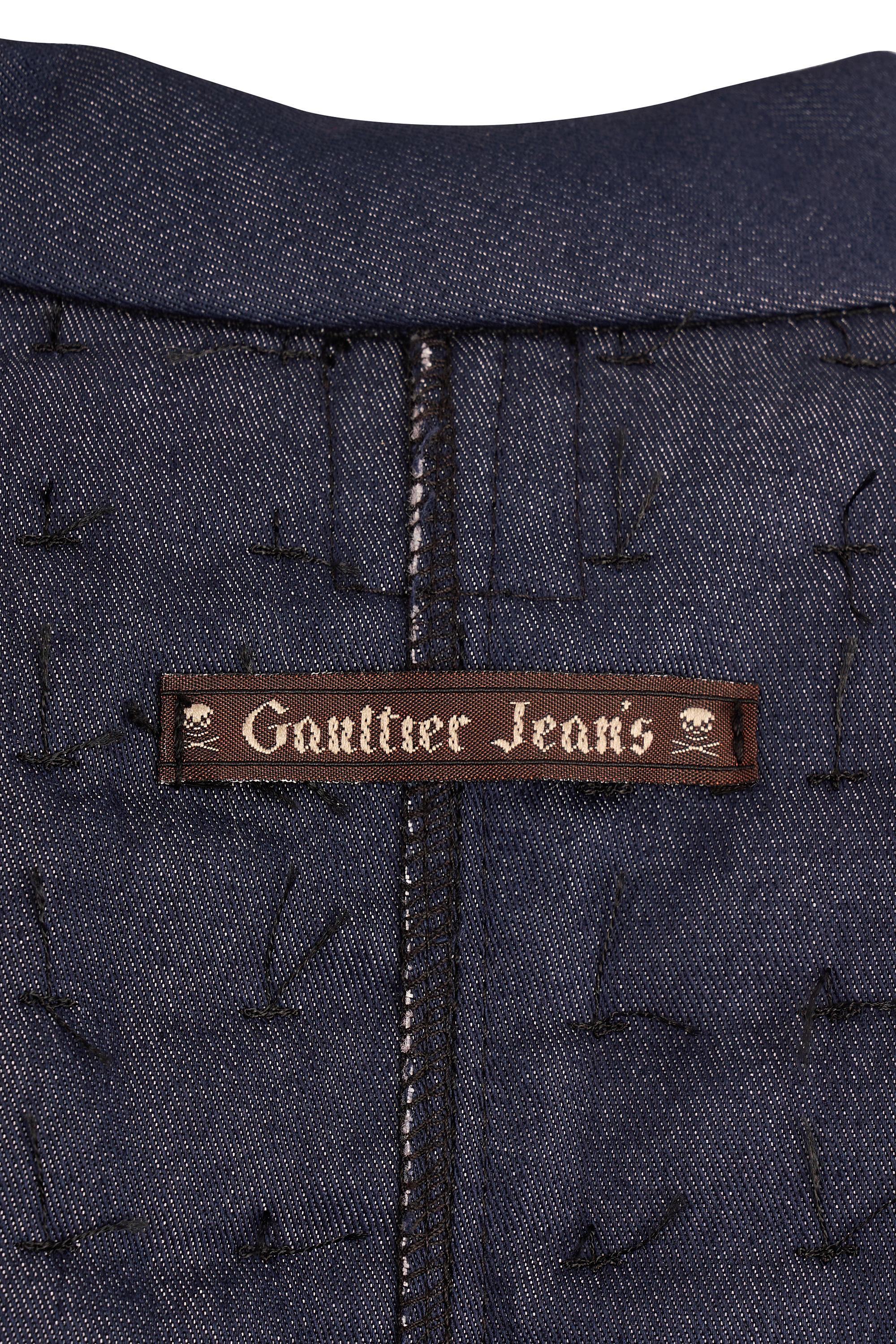 da uomo o donna Top vintage in jeans imbottito di Jean Paul Gaultier in vendita