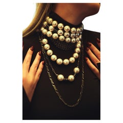 Vintage Jean Paul Gaultier Pearl Choker Necklace, France, 1990s