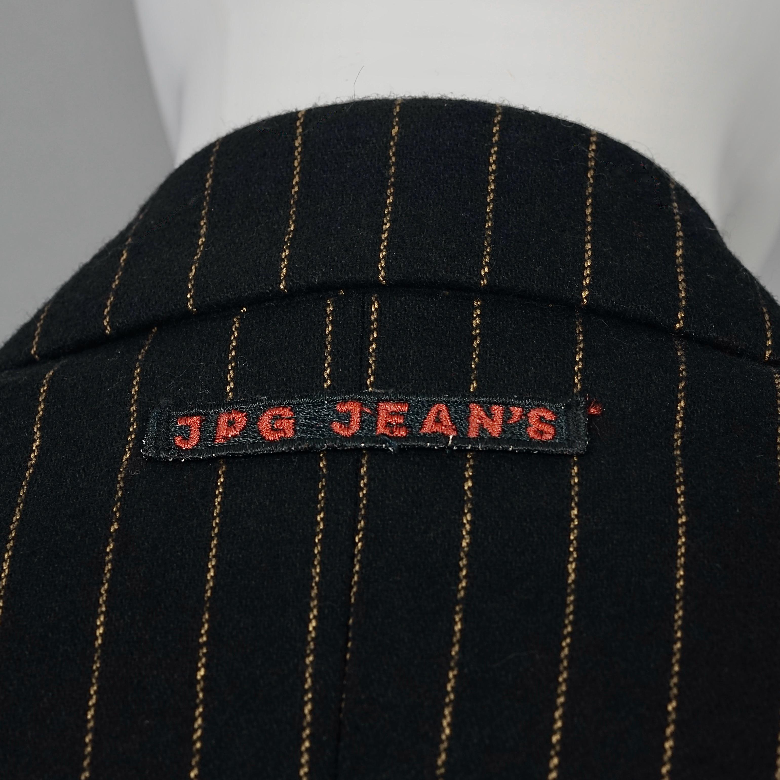 Vintage JEAN PAUL GAULTIER Pinstripe Denim Corset Blazer Jacket 1