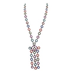Vintage JEAN PAUL GAULTIER Princess Rhinestones Multi Coloured Necklace