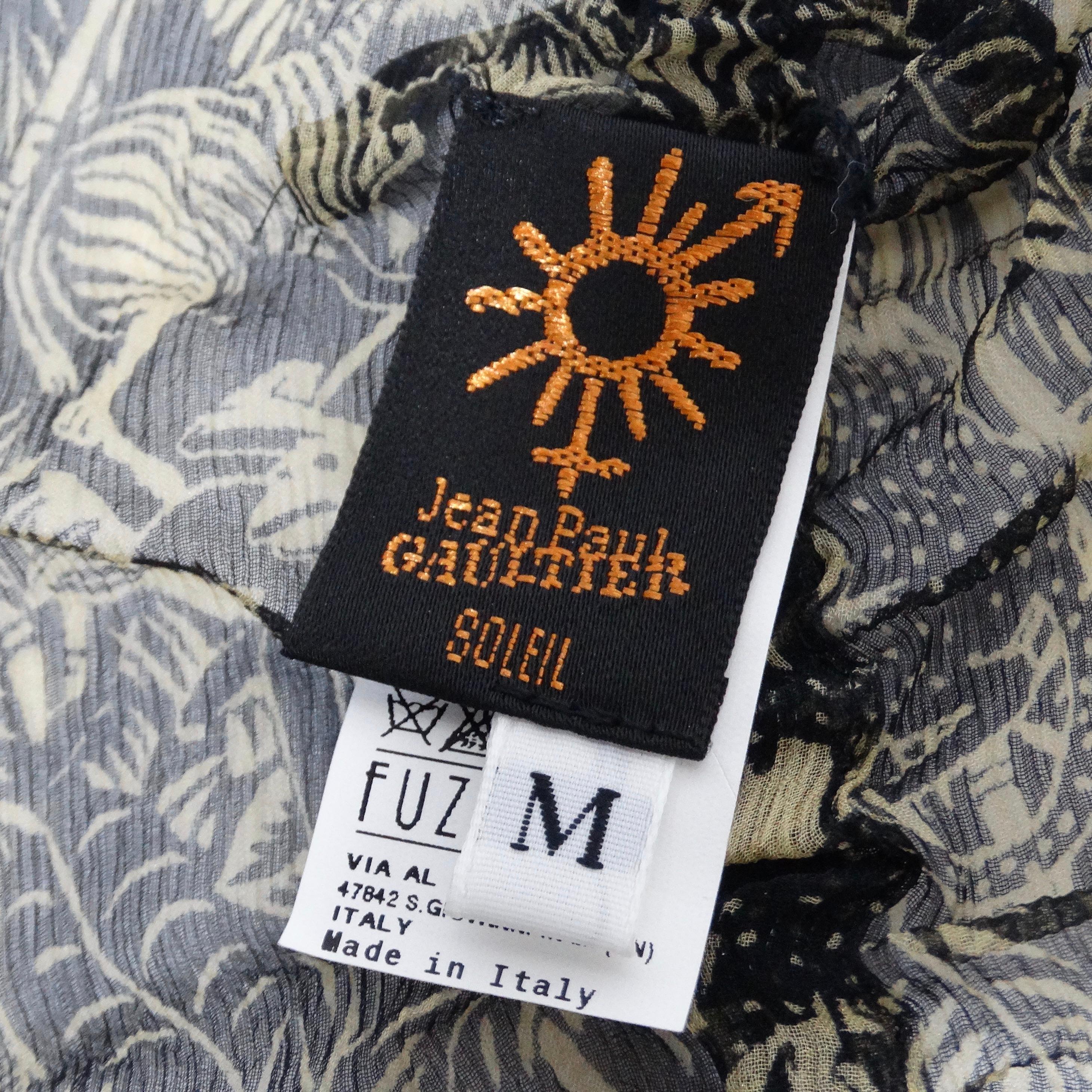 Vintage Jean Paul Gaultier Printed Ruched Slip Dress For Sale 1