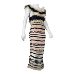 Vintage JEAN PAUL GAULTIER Raffia Knit Crochet Nautical Dress