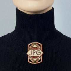 Vintage JEAN PAUL GAULTIER "Rapp Sodi Garanti" Logo Enamel Badge Brooch