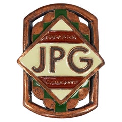 Vintage JEAN PAUL GAULTIER "Rapp Sodi Garanti" Logo Enamel Badge Brooch