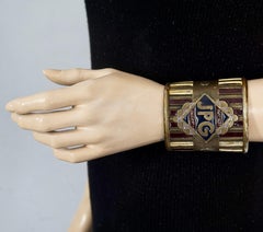 Pulsera puño vintage JEAN PAUL GAULTIER Rapsody Garanti Esmalte Rústico