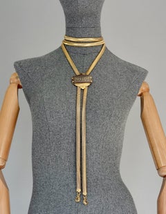 Vintage JEAN PAUL GAULTIER "Record" Enamel  Snake Chain Ultra Long Necklace