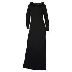 Vintage JEAN PAUL GAULTIER Rolled Sequin Hoop Collar Long Evening Dress
