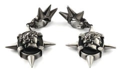 Vintage JEAN PAUL GAULTIER Roman Head Cameo Spike Earrings