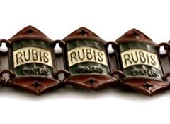 Vintage JEAN PAUL GAULTIER Rubis Paris Enamel Collector Cuff Bracelet