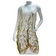 Used Jean Paul Gaultier Ruler Print Ruched Dress
