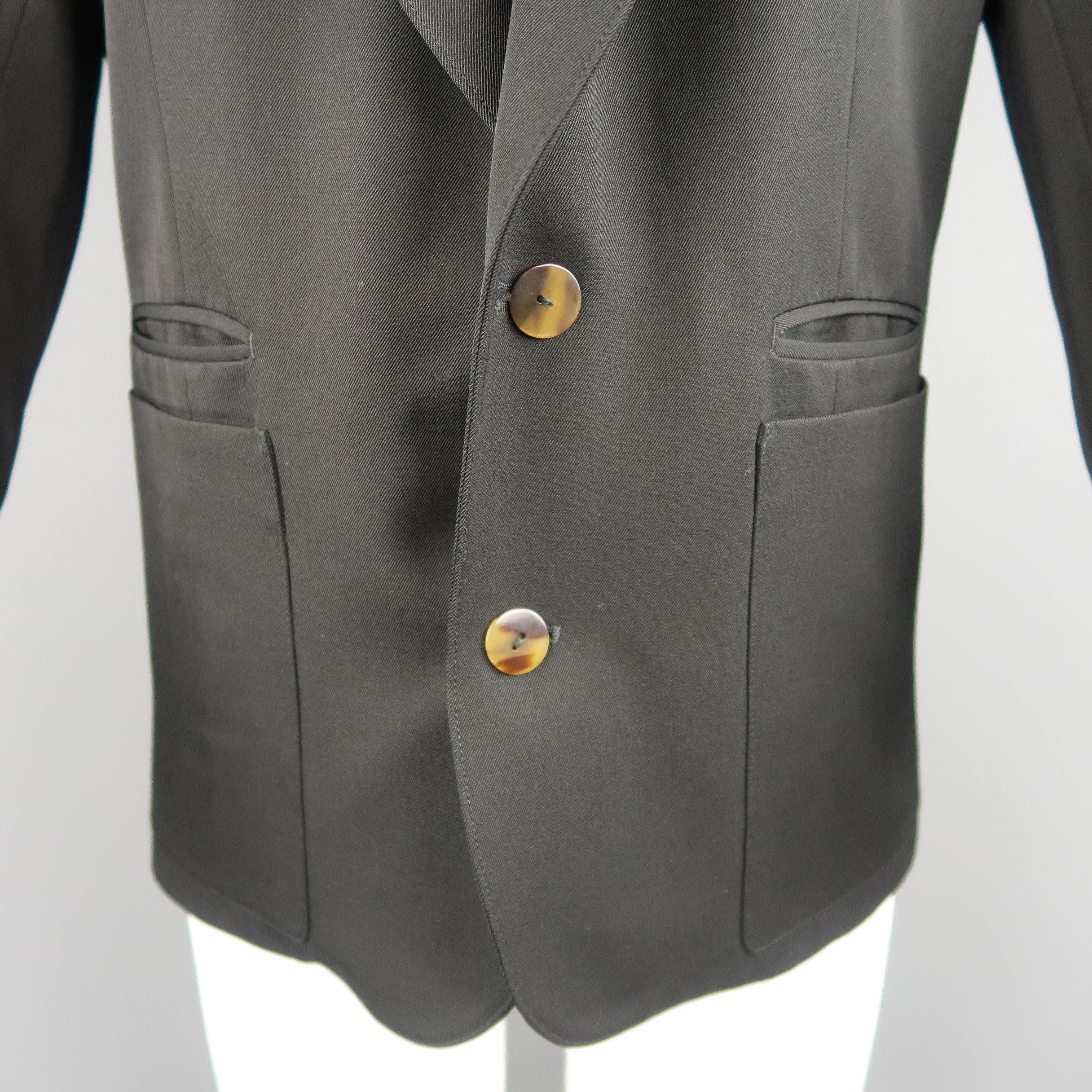 Men's Vintage JEAN PAUL GAULTIER S Black Solid Wool Blend Shawl Collar Jacket