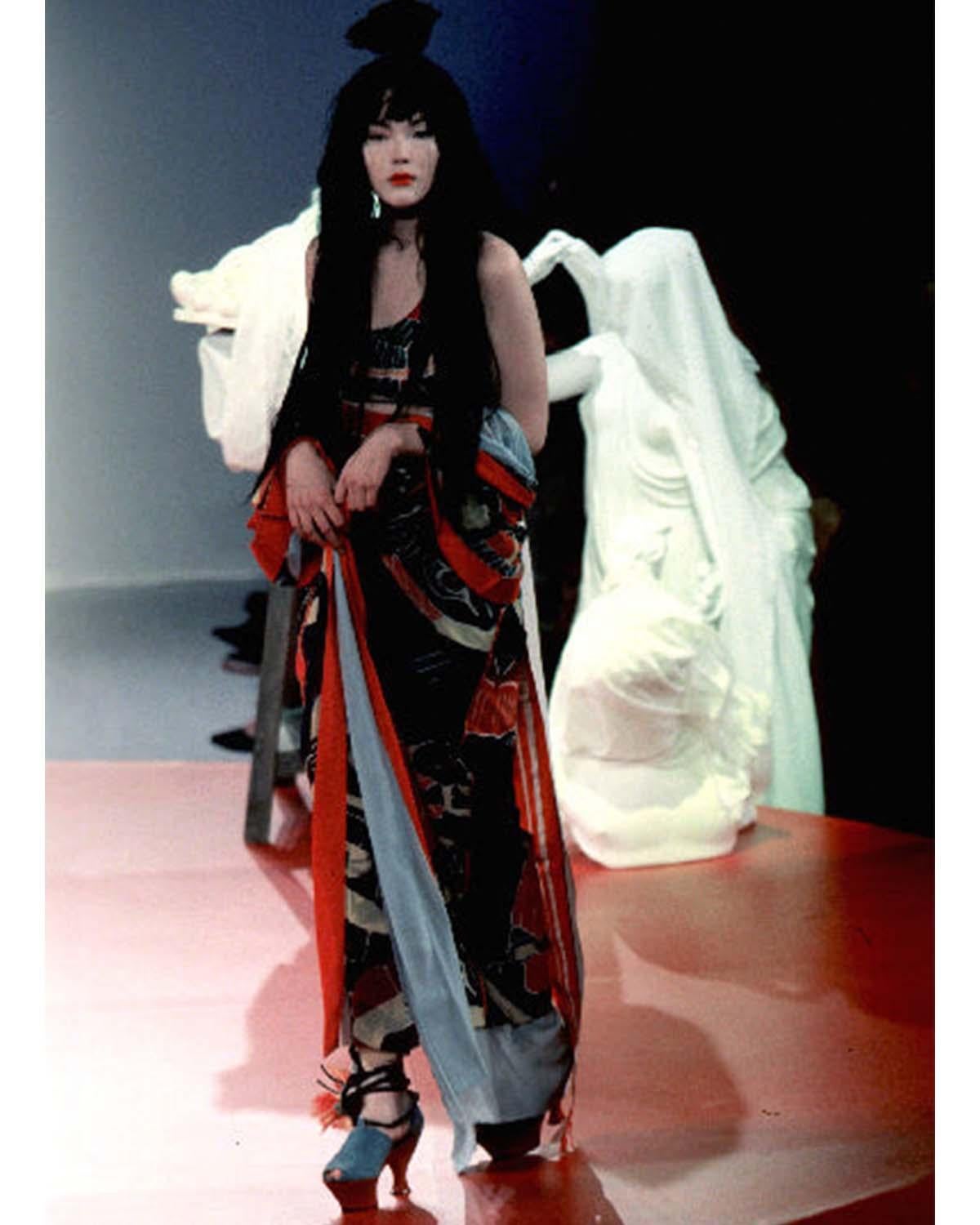 Women's Vintage Jean Paul Gaultier S/S 1999 Kabuki Print Mesh Co–ord
