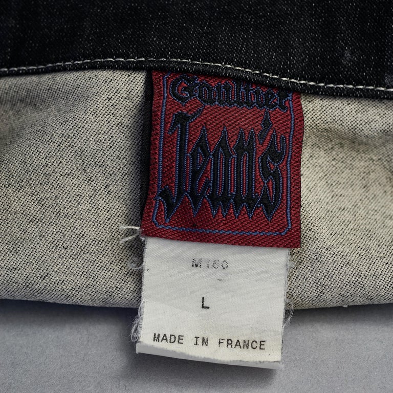 Vintage Jean Paul Gaultier Safety Pin Denim Vest Jacket At 1stdibs 