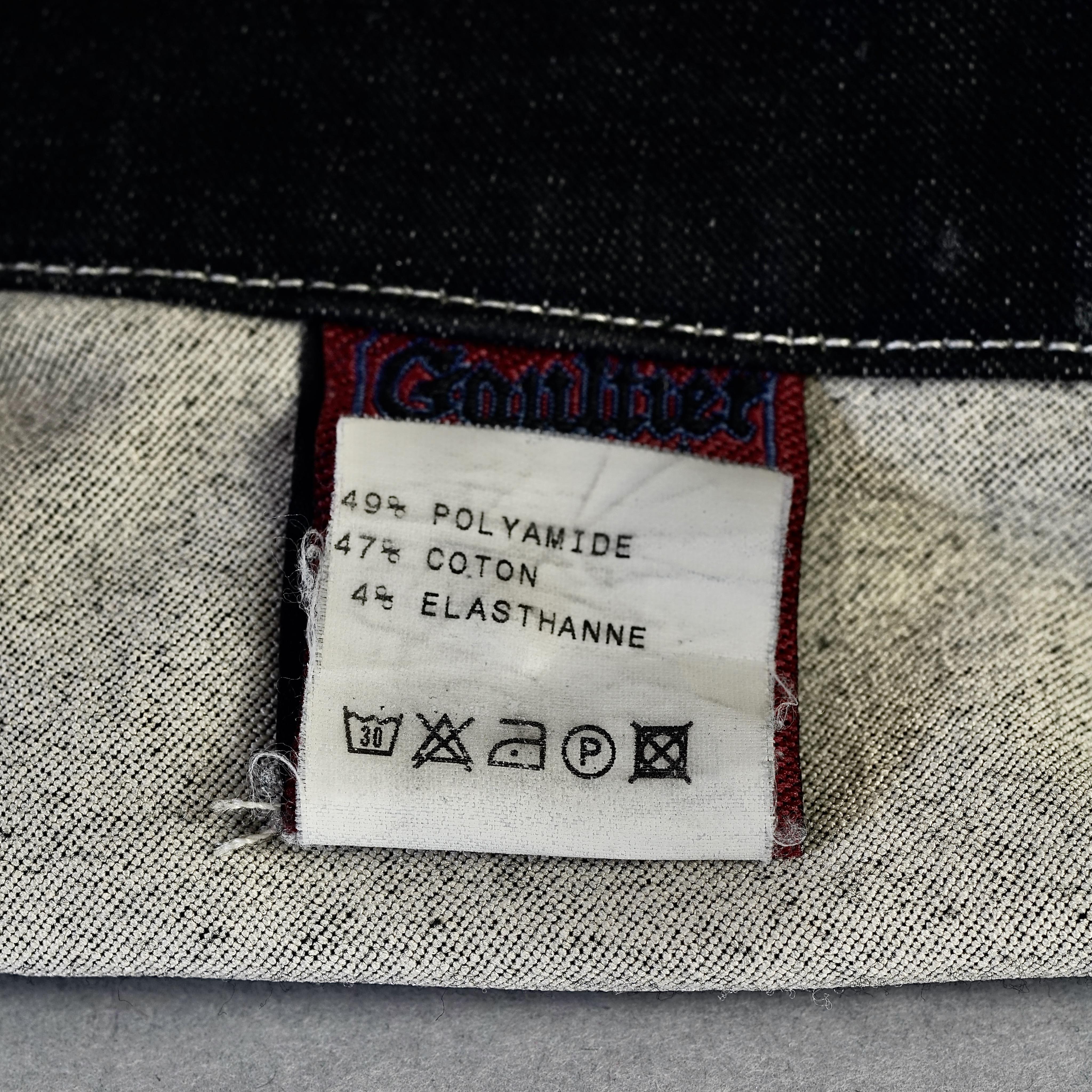 Vintage JEAN PAUL GAULTIER Safety Pin Denim Vest Jacket 1