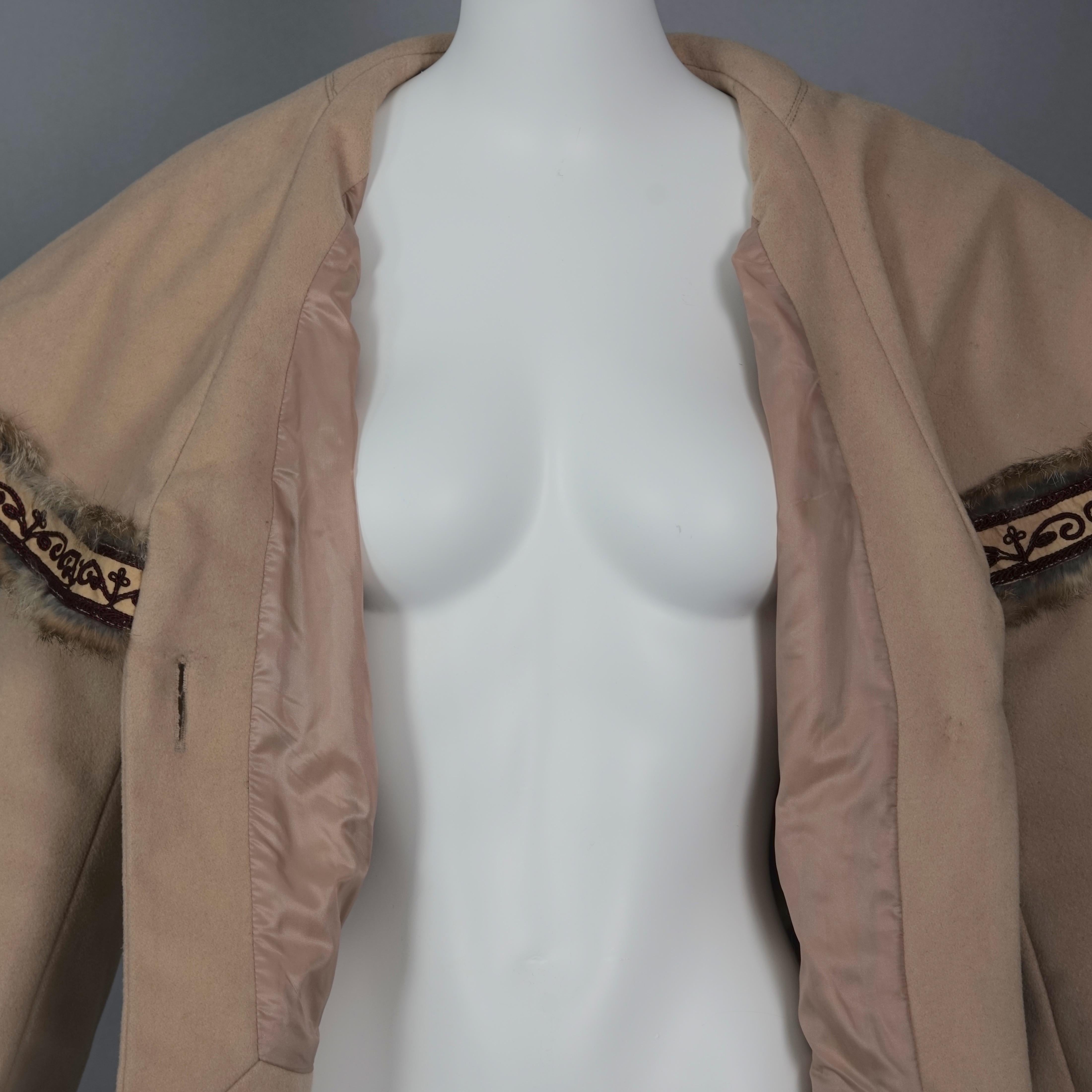 Women's or Men's Vintage JEAN PAUL GAULTIER Sailor Collar Faux Fur Trimming Wool Jacket For Sale