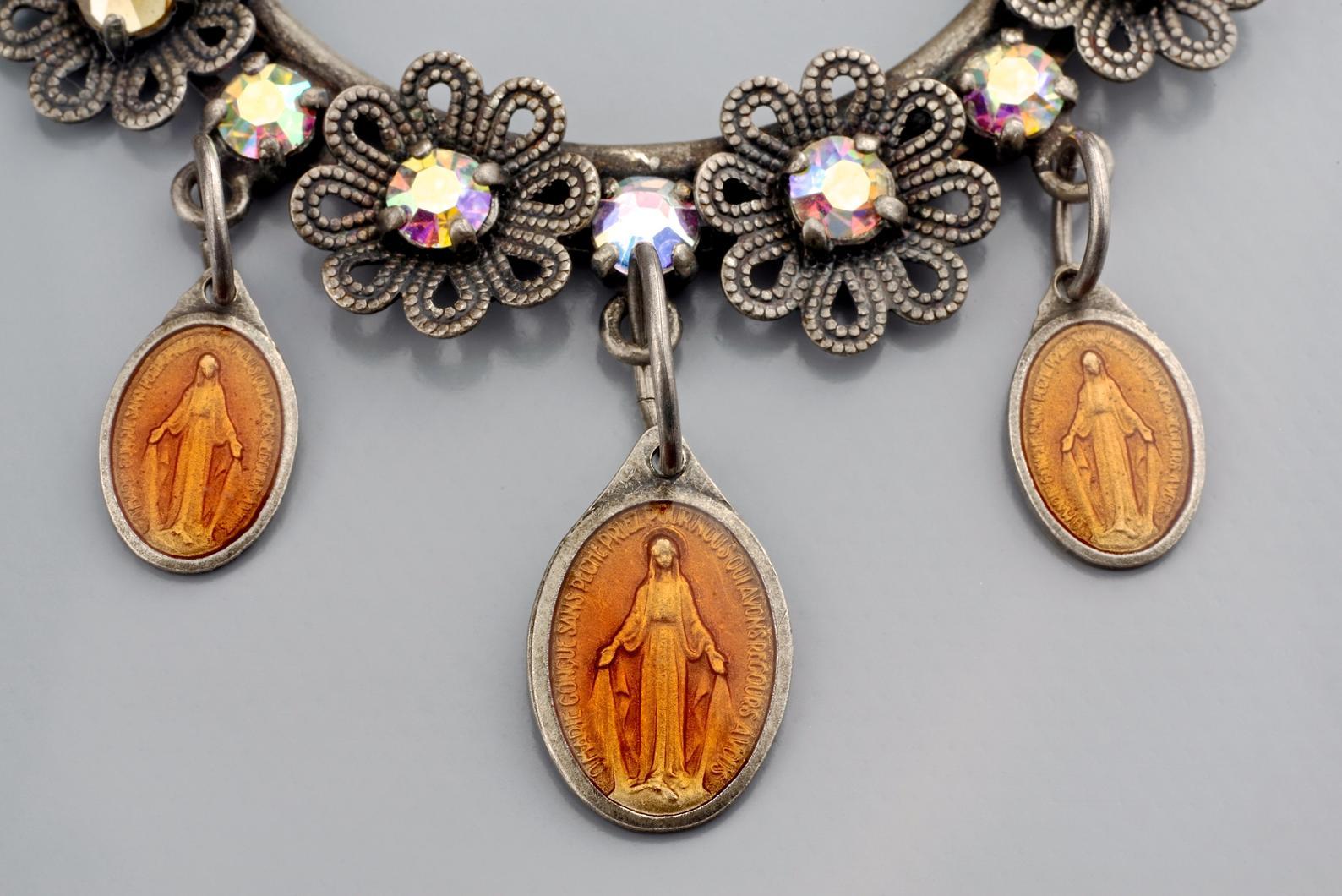 Women's or Men's Vintage JEAN PAUL GAULTIER Scapular Saint Charm Necklace For Sale