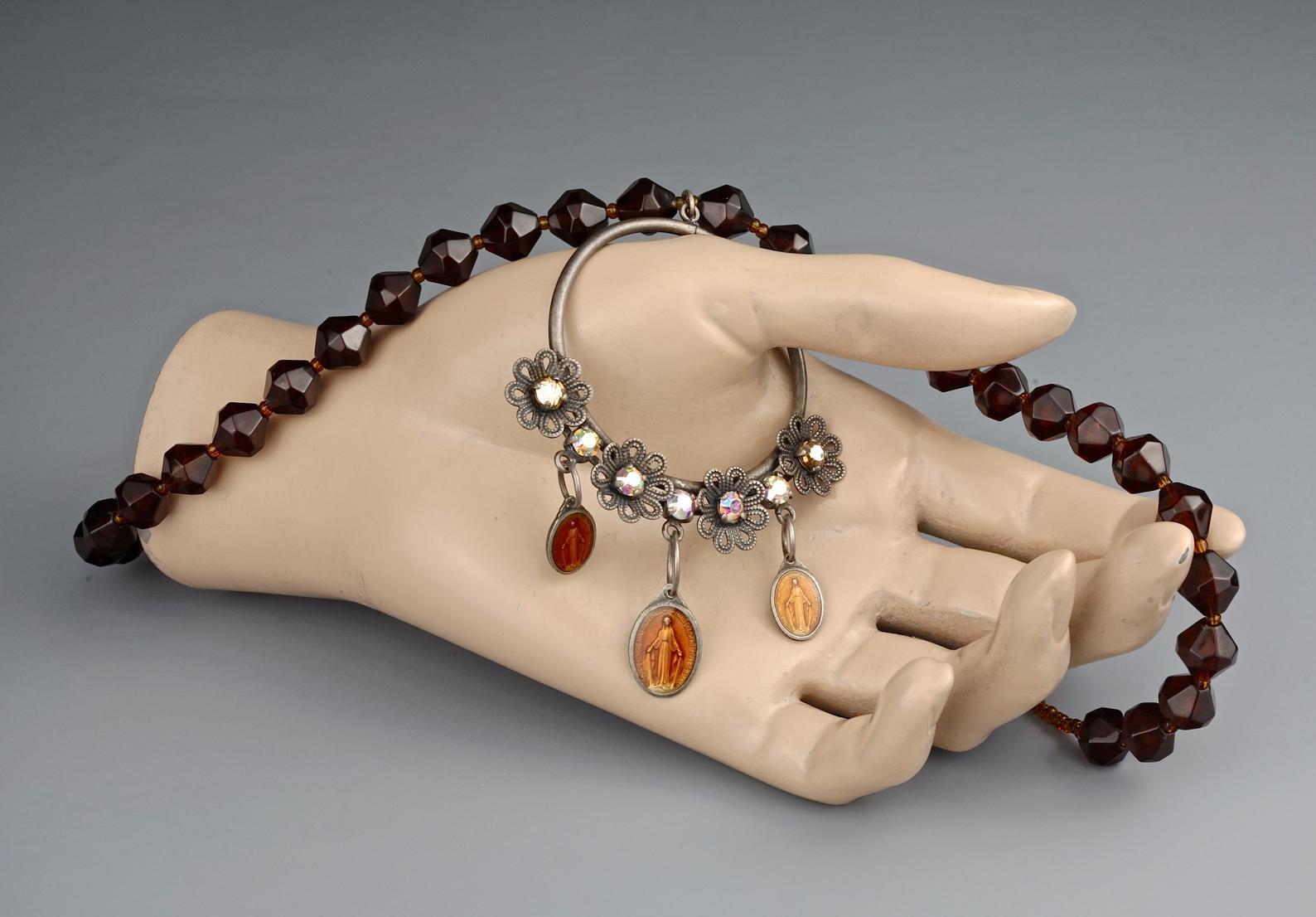 Vintage JEAN PAUL GAULTIER Scapular Saint Charm Necklace For Sale 2